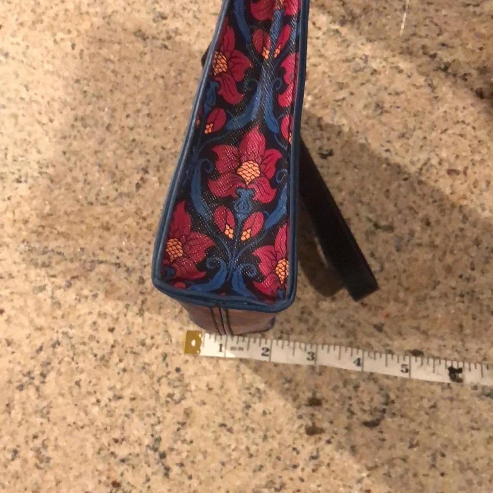 New Liberty London colorful floral square mini clutch wristlet toiletry handbag